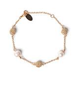Pulseira Bolas de Crochê com Pérolas